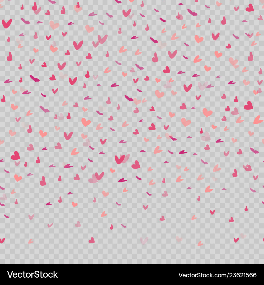Falling red hearts on transparent background Falling red hearts on transparent background vector image