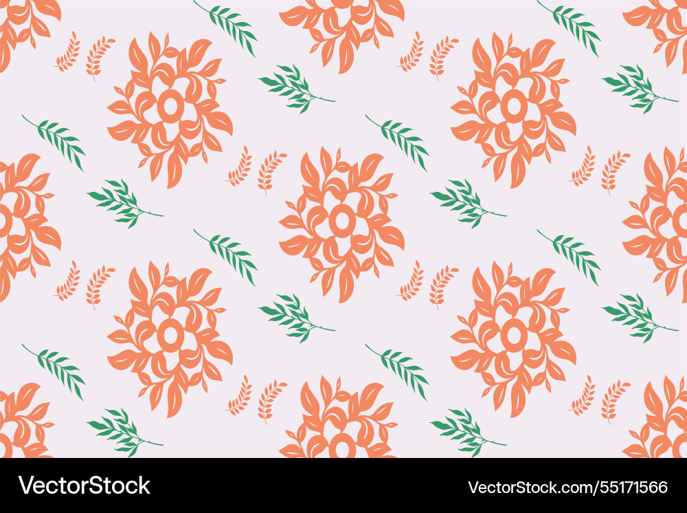Fluid floral element weave seamless pattern vector image