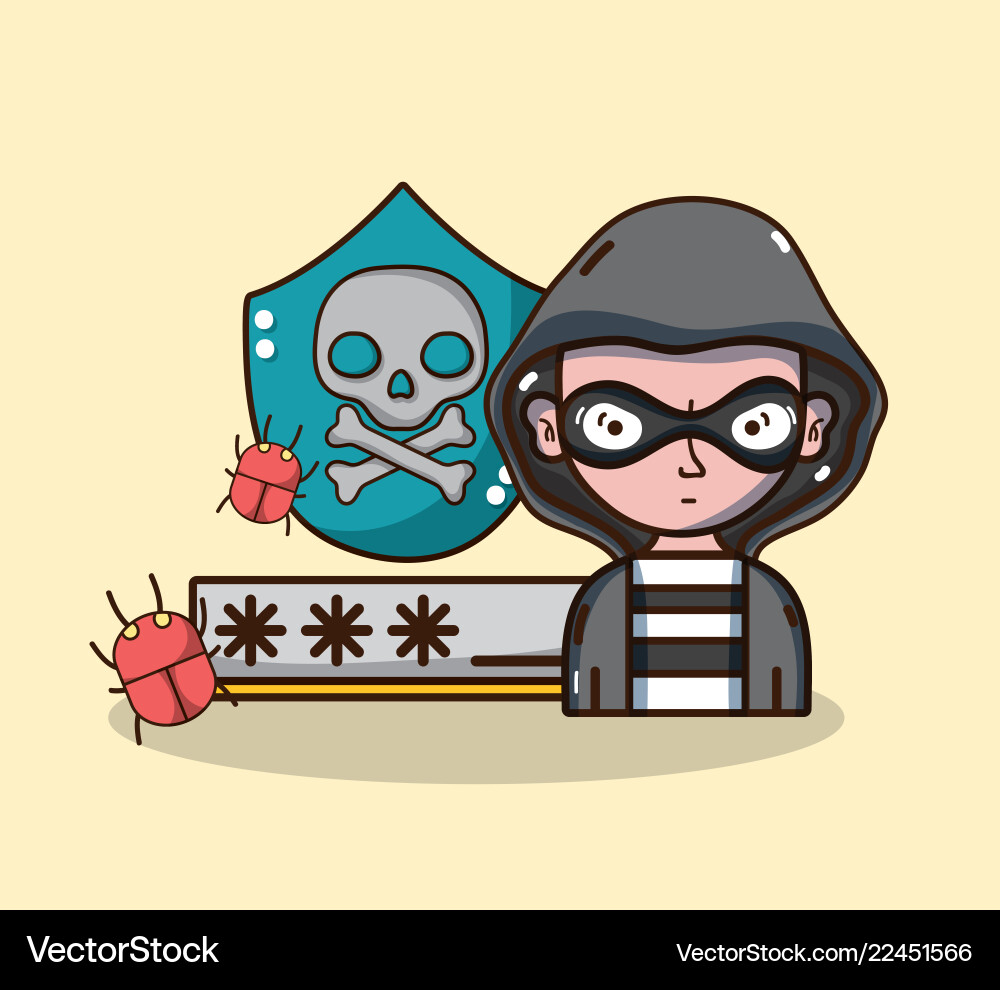 Hacker and security system technology Hacker and security system technology vector image