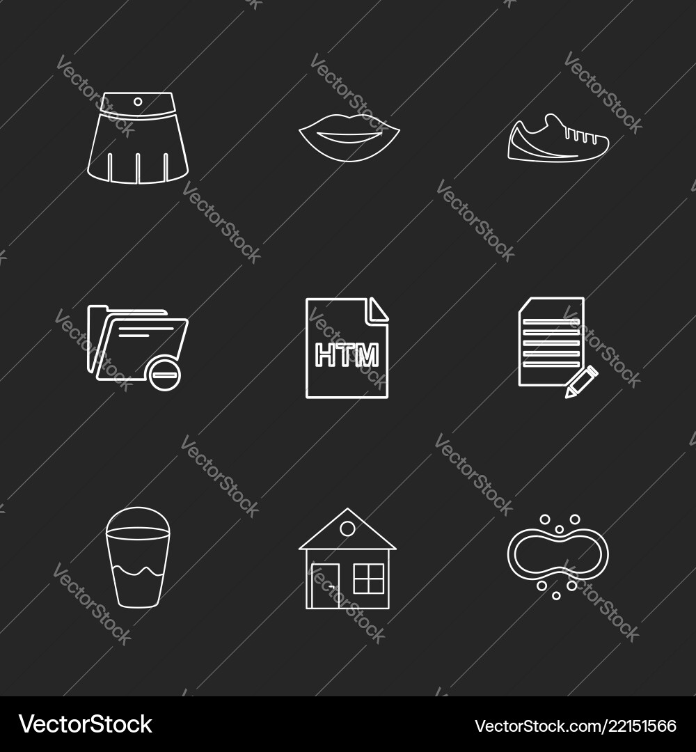 Html glass lips folder files file type vector image