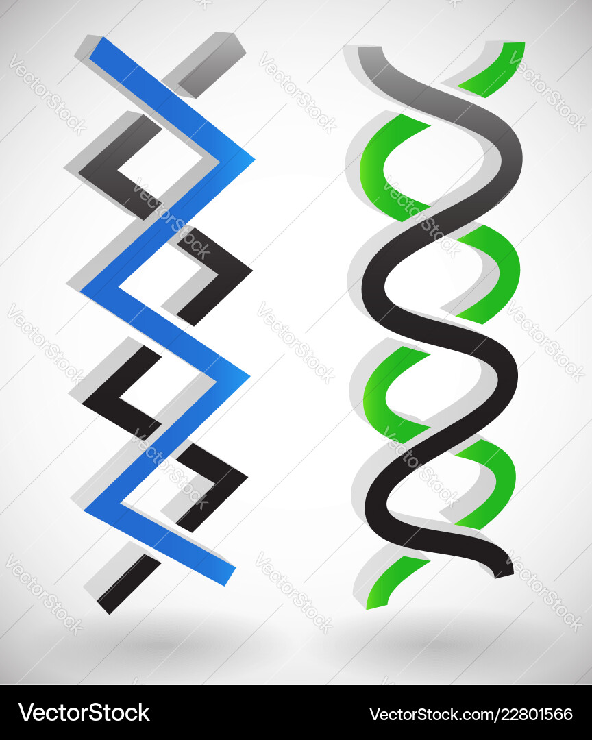 Intersecting lines dna strands angular and wavy Intersecting lines dna strands angular and wavy vector image