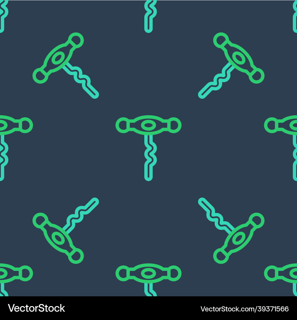 Line wine corkscrew icon isolated seamless pattern Line wine corkscrew icon isolated seamless pattern vector image