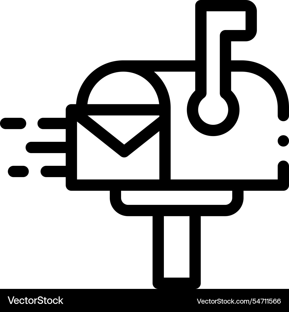 Mailbox icon thin linear style design isolated Mailbox icon thin linear style design isolated vector image