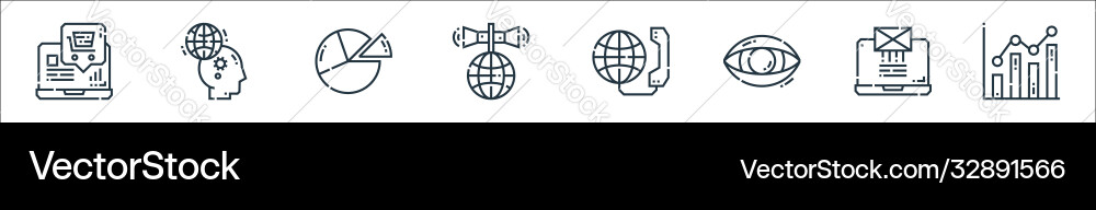 Marketing line icons linear set quality Marketing line icons linear set quality vector image