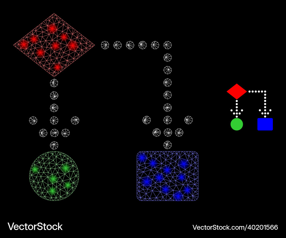 Mesh net block diagram with majestic Mesh net block diagram with majestic vector image