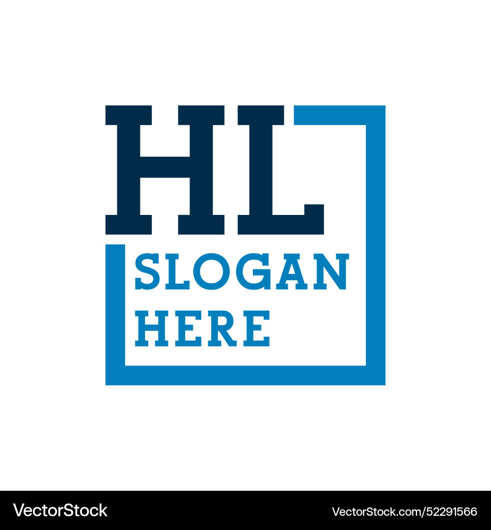 Minimal initials logo letters h and l hl initial Vector Image