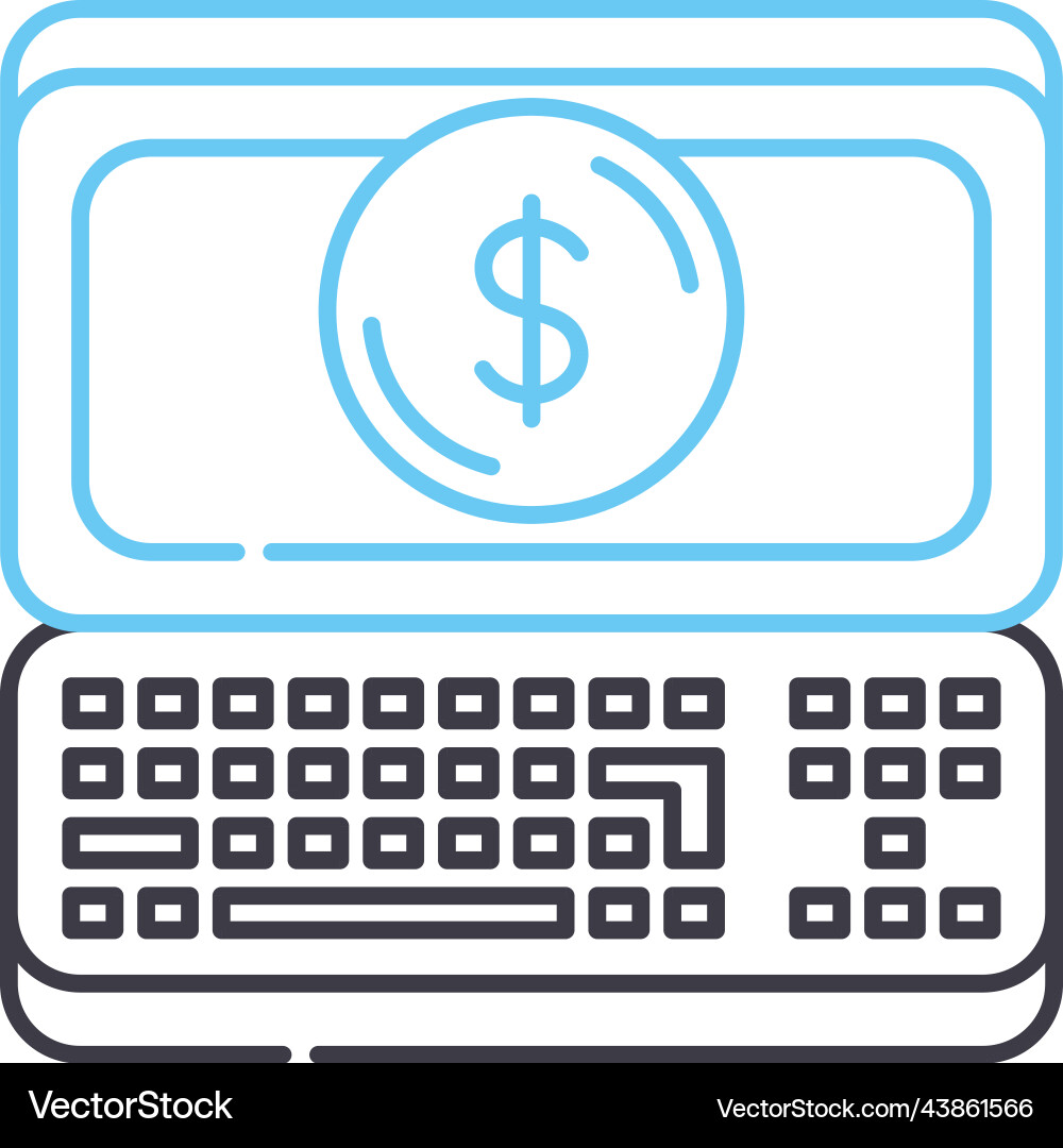 Notebook line icon outline symbol Notebook line icon outline symbol vector image