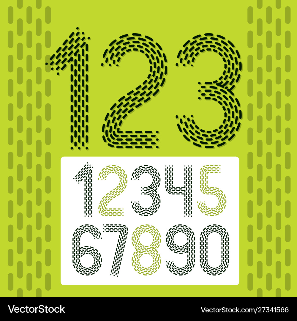 Numbers modern numerals set rounded retro Numbers modern numerals set rounded retro vector image