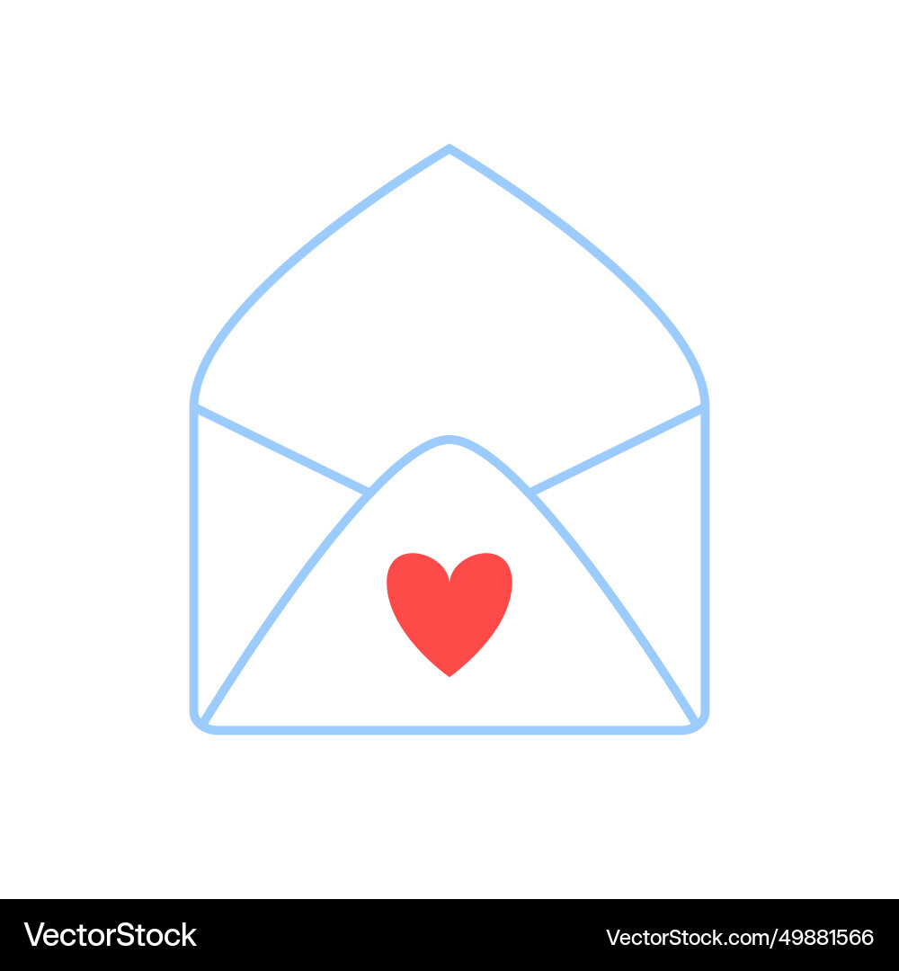 Opened empty envelope clipart doodle element Vector Image
