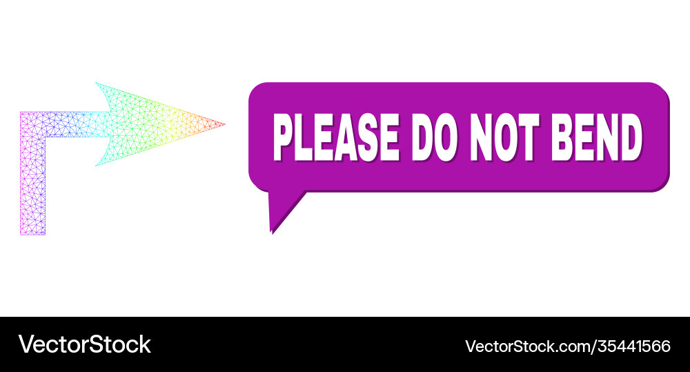 Rainbow mesh gradient turn right icon and please Rainbow mesh gradient turn right icon and please Vector Image