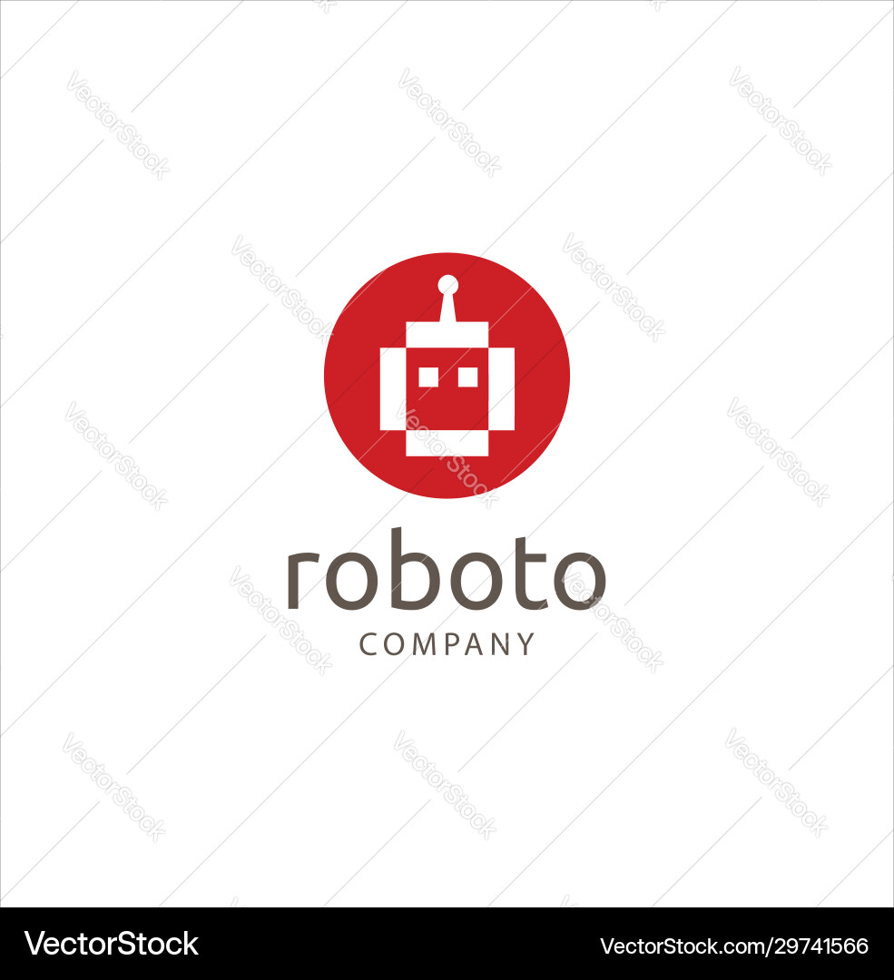 Robot logo design concept universal robotic Robot logo design concept universal robotic vector image