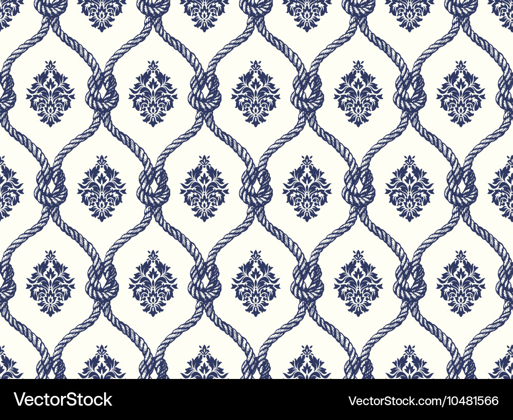 Rope Damask Seamless Pattern Vector Image