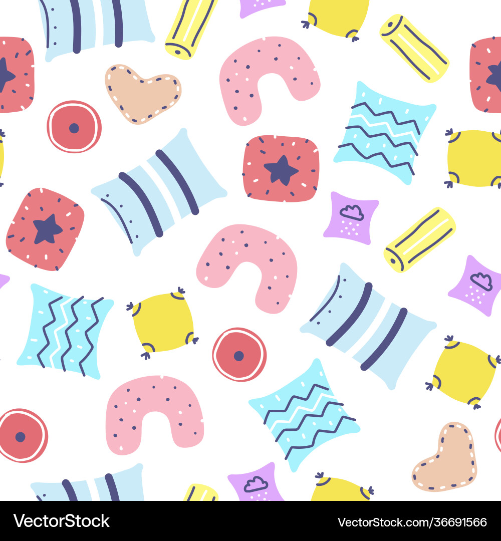 Scandinavian pillows set seamless pattern Vector Image