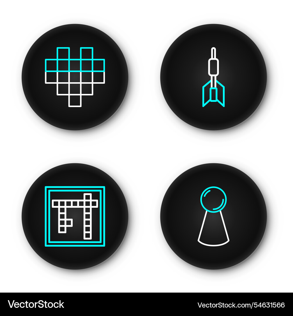 Set line chip for board game bingo dart arrow Set line chip for board game bingo dart arrow vector image