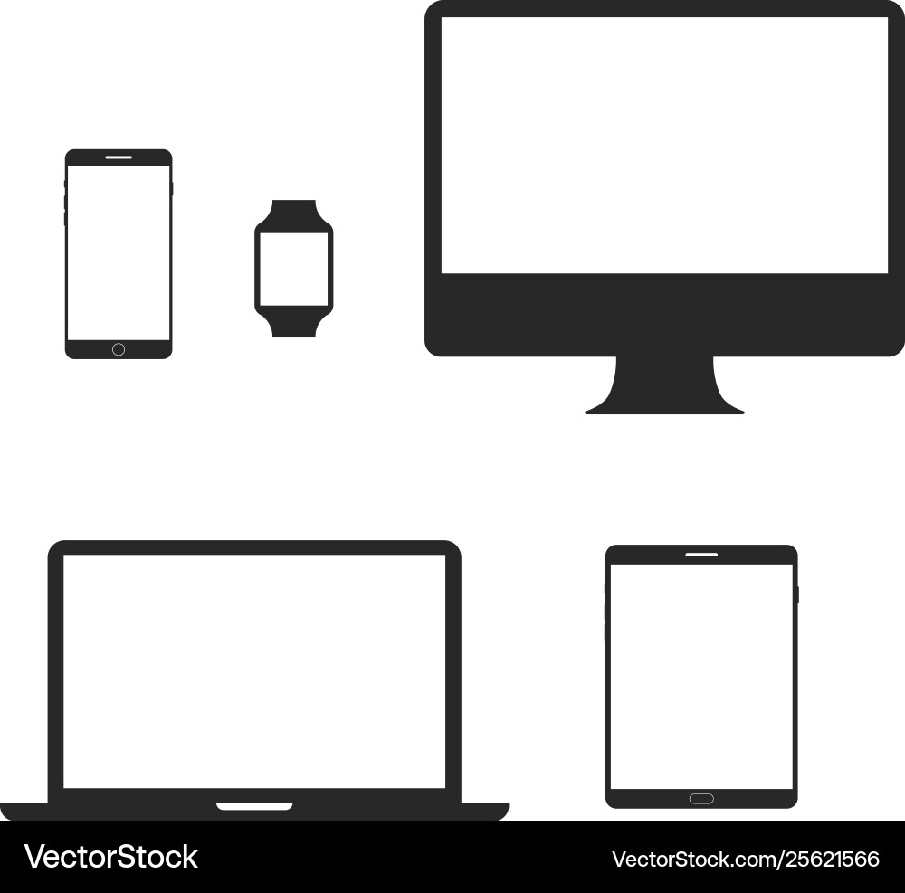 Set realistic computer monitor laptop tablet Set realistic computer monitor laptop tablet Vector Image