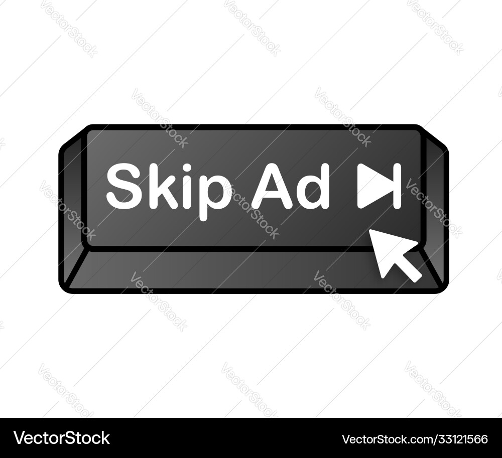 Skip advertisement web icon isolated on white Skip advertisement web icon isolated on white vector image