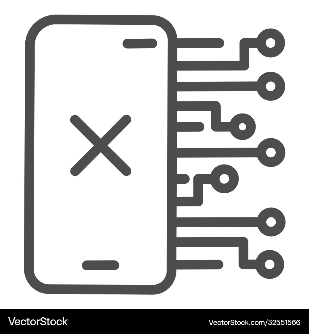 Smartphone without connection line icon payment Smartphone without connection line icon payment Vector Image