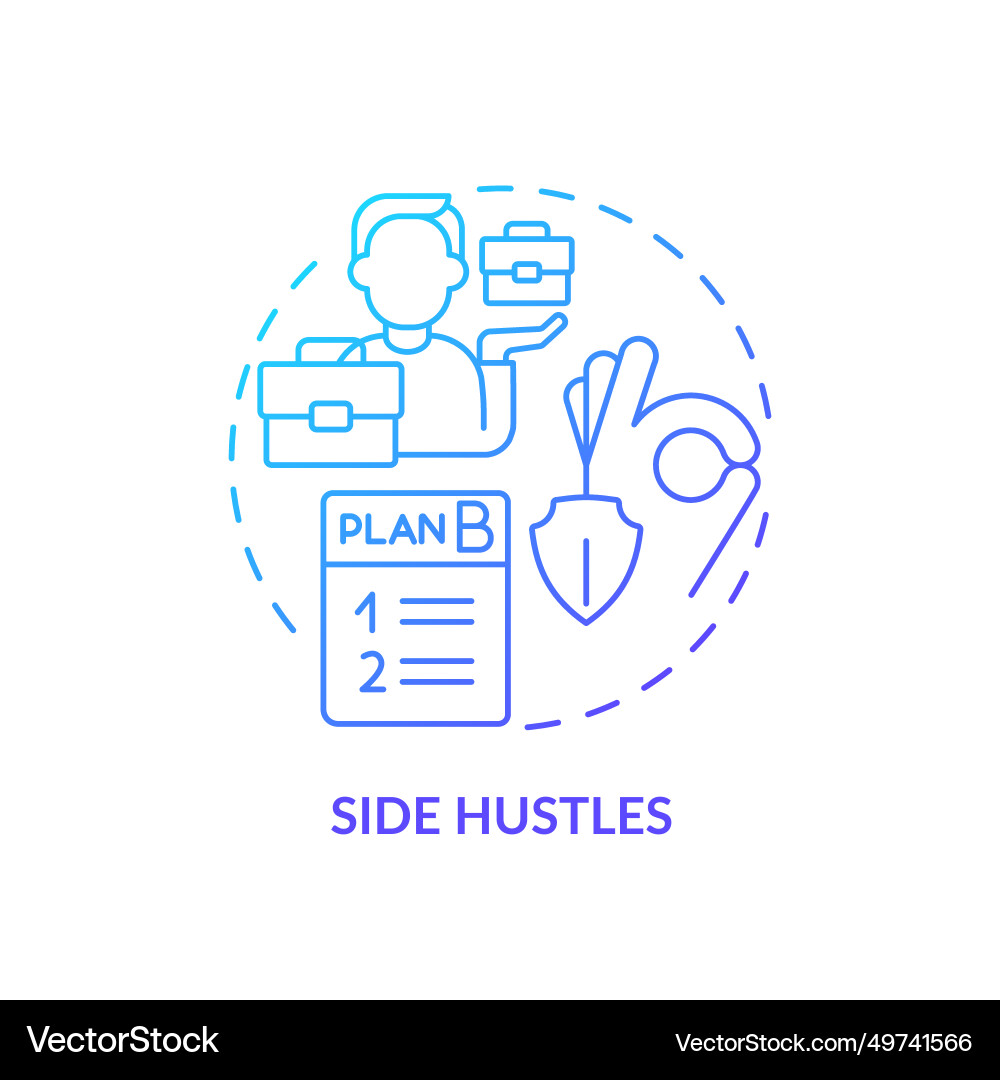 Thin line simple gradient side hustles icon Thin line simple gradient side hustles icon vector image