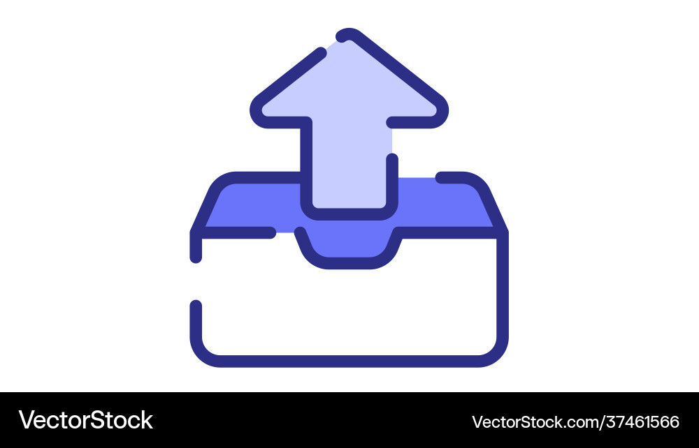 Upload arrow up uploading single isolated icon Vector Image