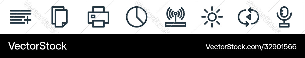 User interface line icons linear set quality User interface line icons linear set quality vector image