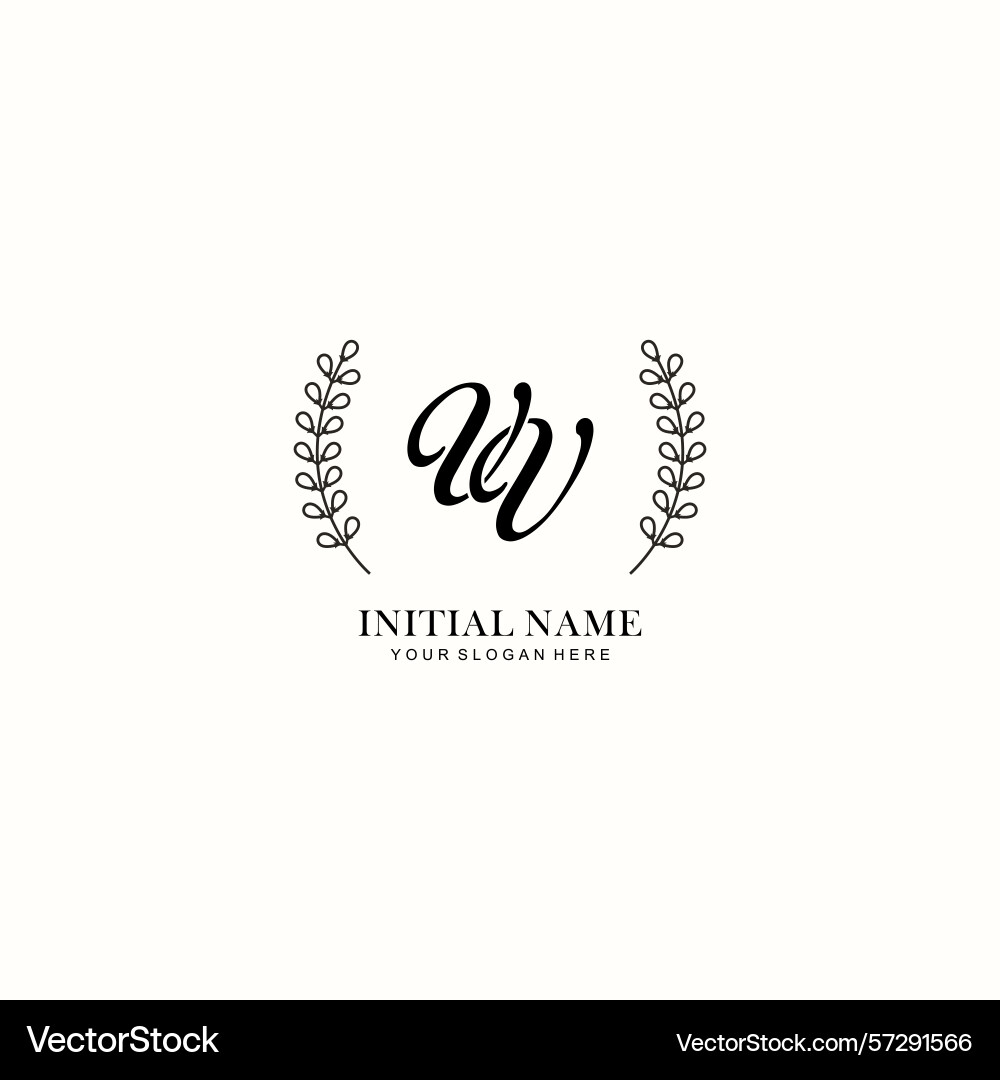 Vv initial logo templates with botanical elements Vector Image