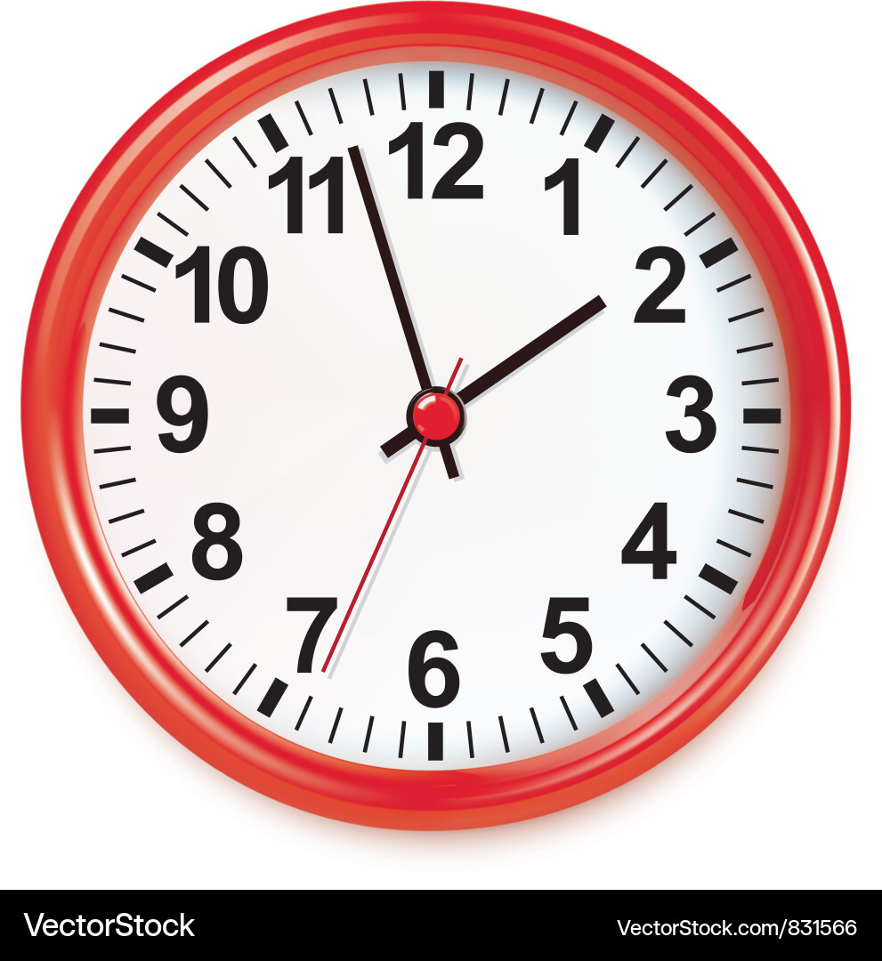 Wall Clock - White Background Vector Image