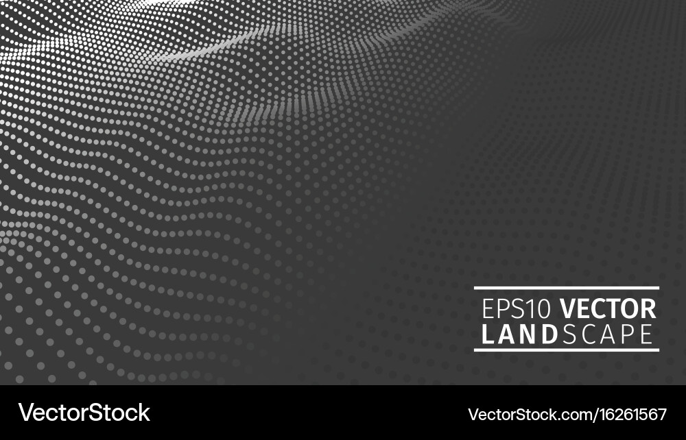 3d glowing abstract digital wave particles vector image