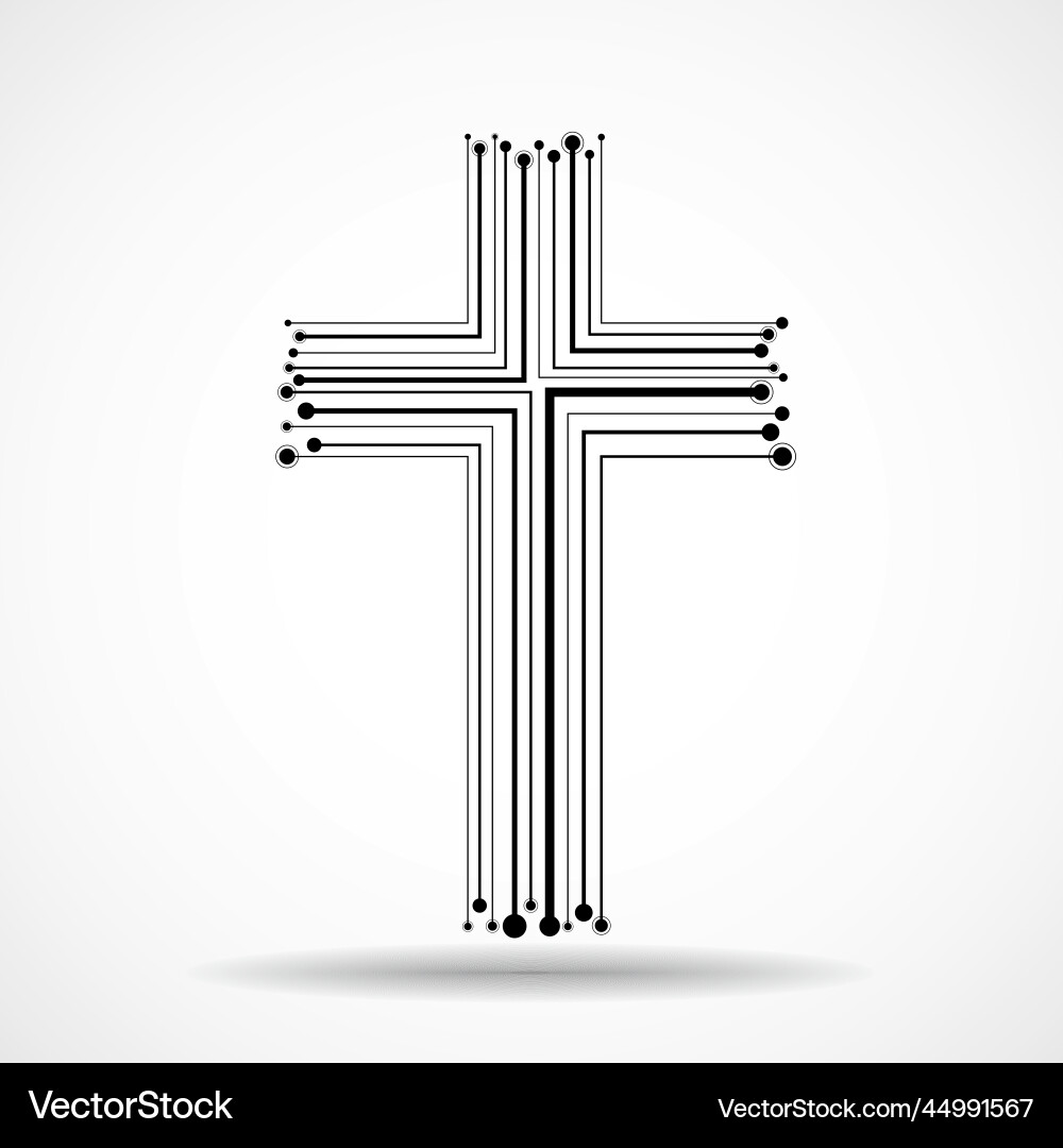 Abstract electronic circuit board in shape cross Abstract electronic circuit board in shape cross Vector Image