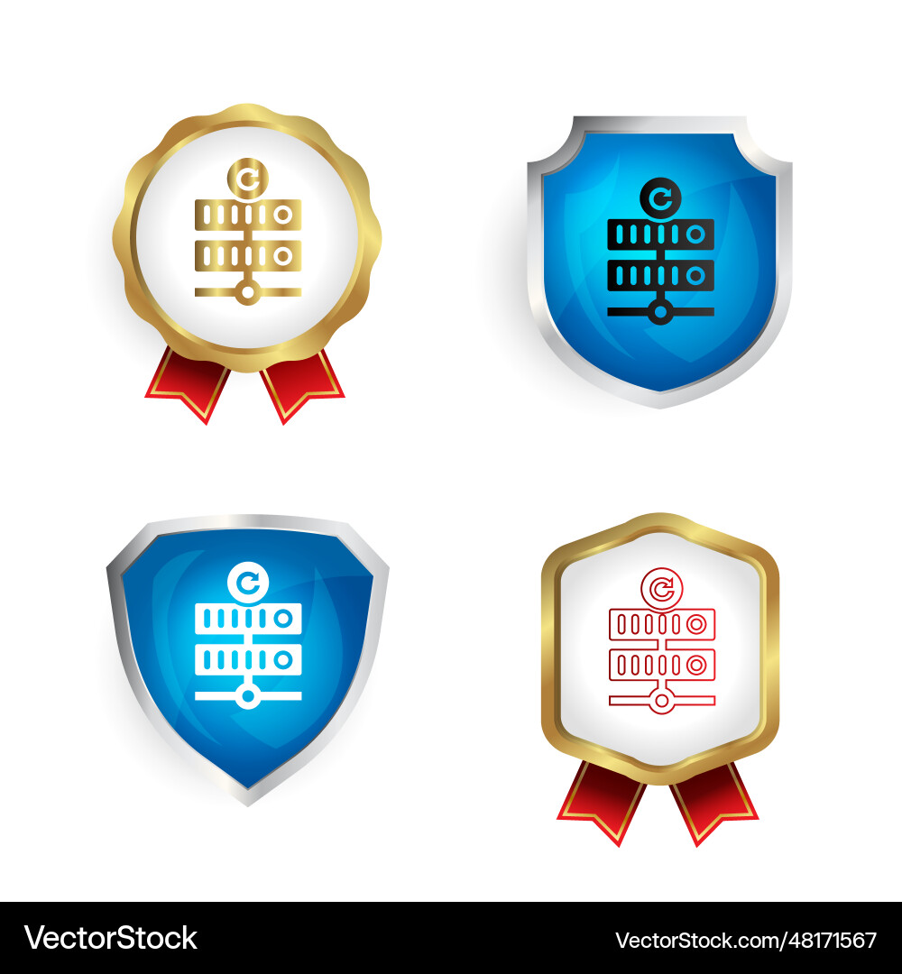 Abstract server reload badge and label collection Abstract server reload badge and label collection vector image