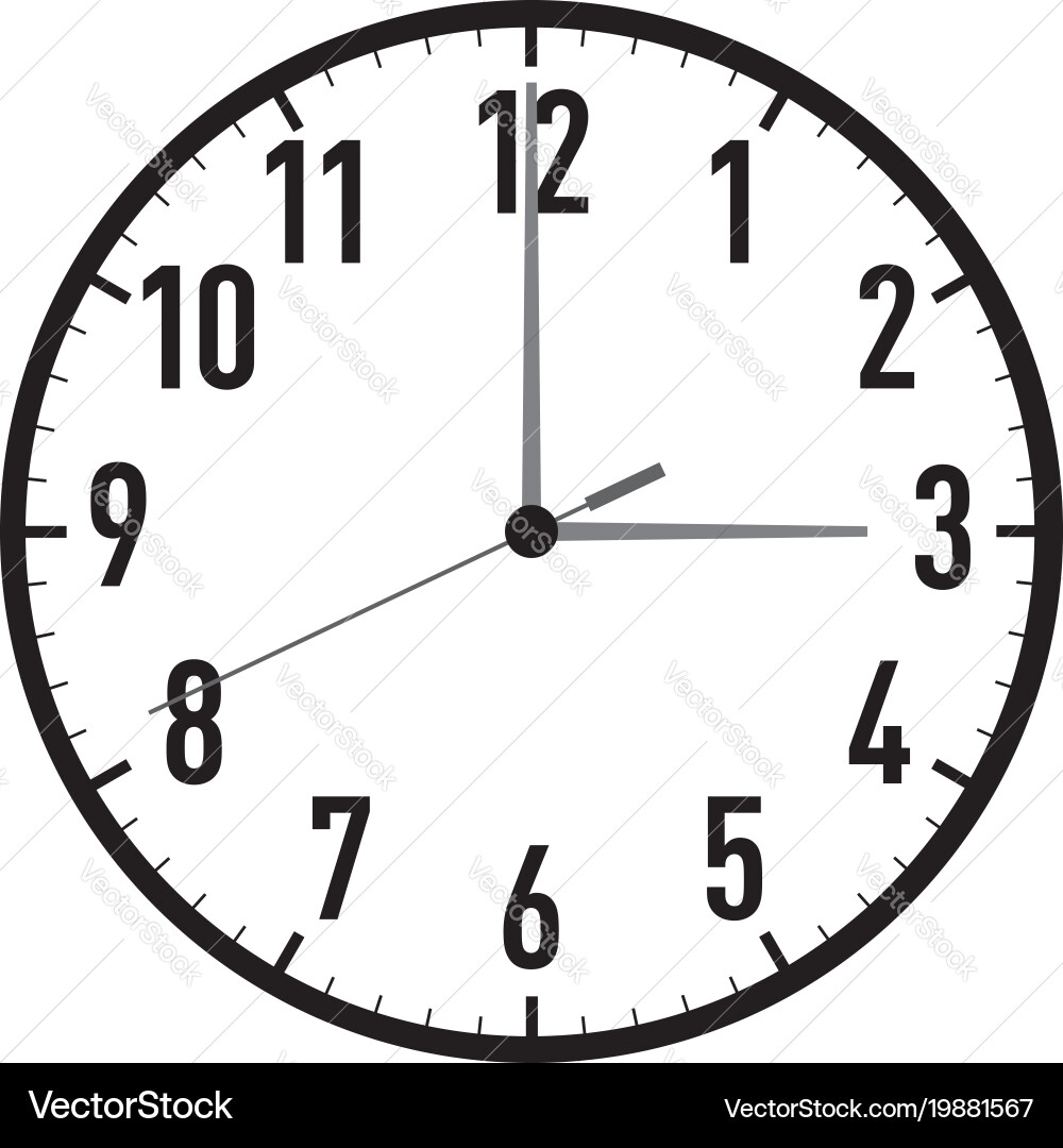 Analog Clock with Moving Hands vector image