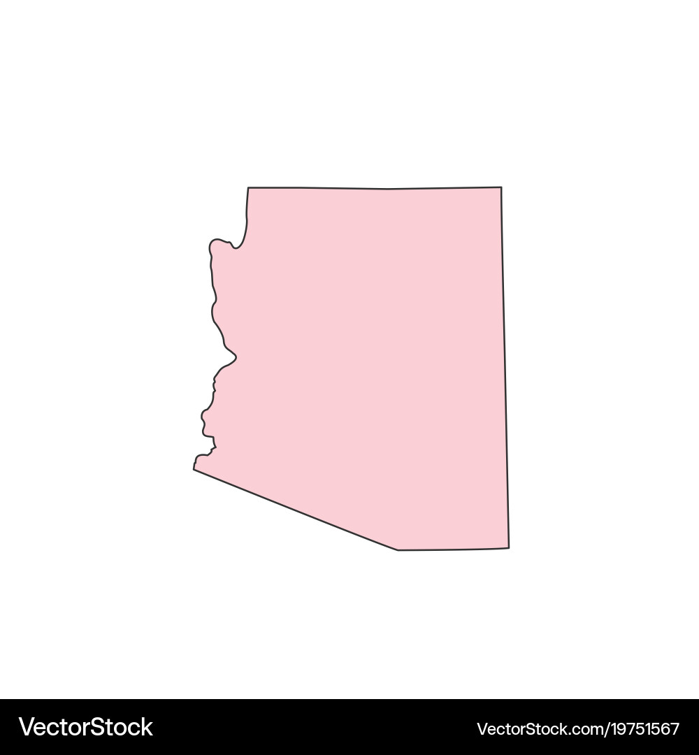 Arizona State Map Silhouette Vector Image