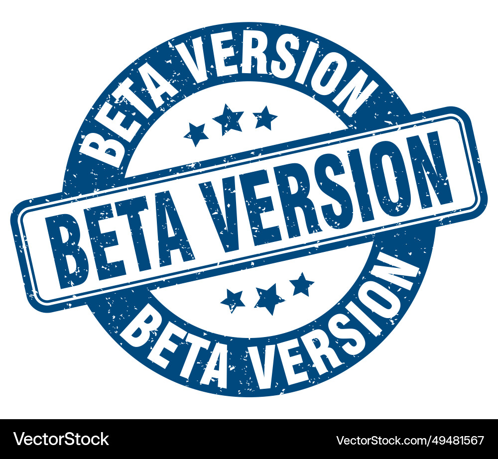 Beta version stamp label round vector image