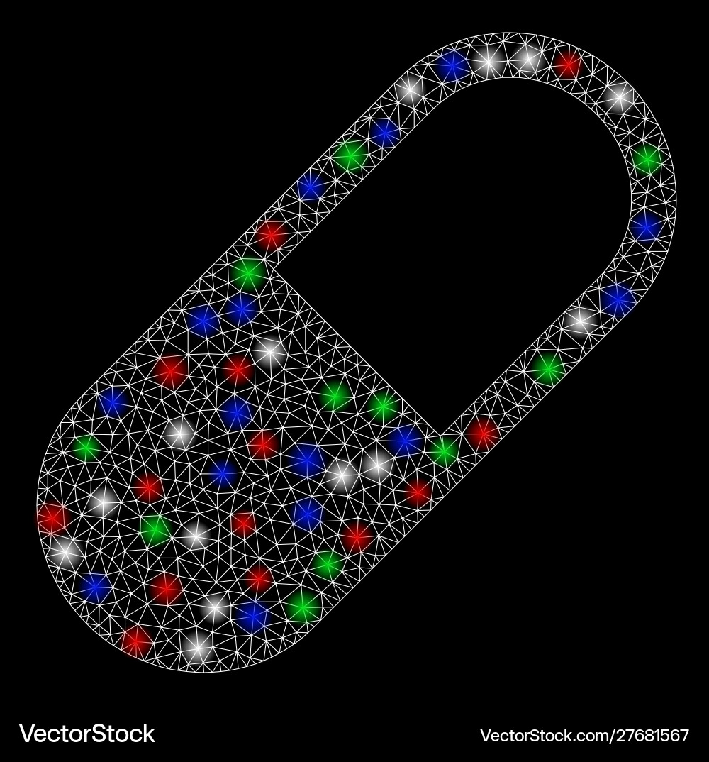 Bright mesh network medication granule with flash vector image