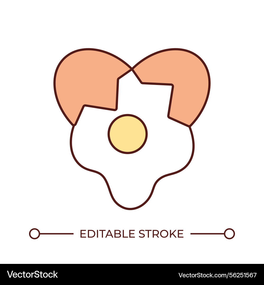 Broken egg line color icon Vector Image