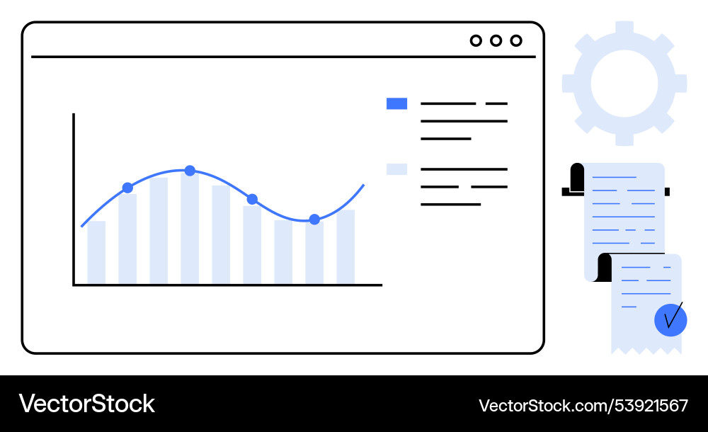 Business analytics dashboard with graph Vector Image