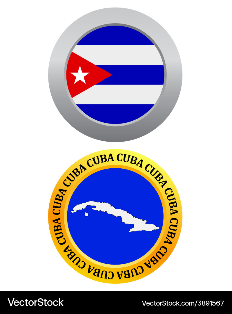 Button as a symbol cuba vector image