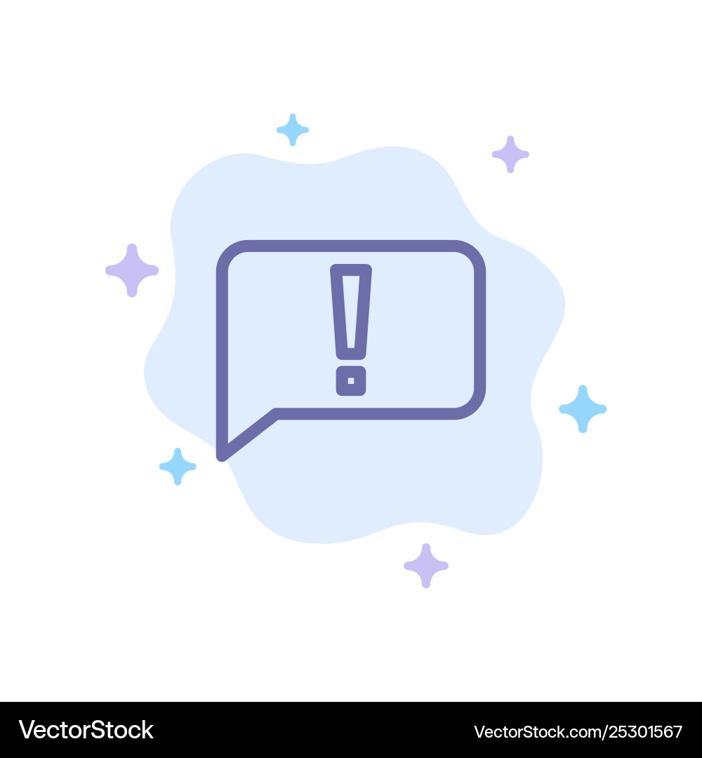 Chat error basic ui blue icon on abstract cloud Chat error basic ui blue icon on abstract cloud vector image