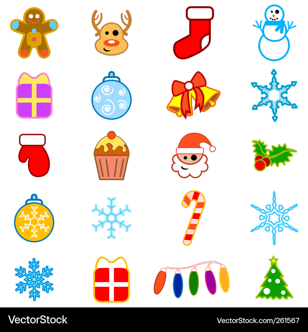 Christmas Icon Set Vector Image