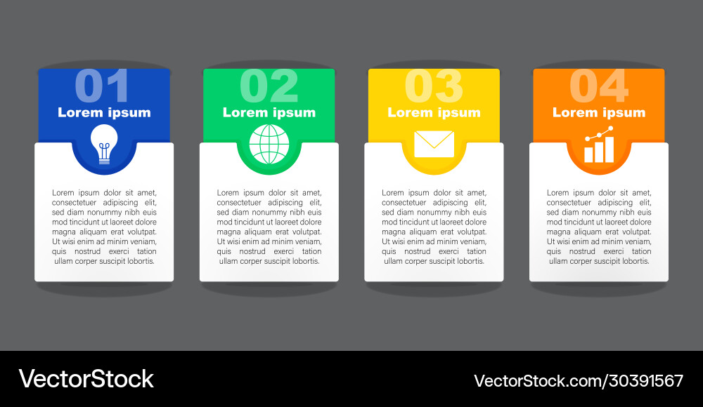 Colourful modern infographic with 4 text boxes Colourful modern infographic with 4 text boxes vector image
