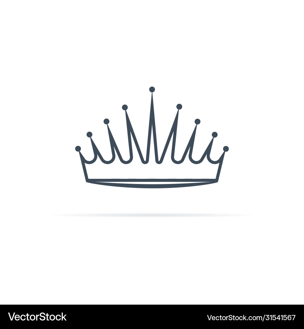 Crown icon in 3d style with shadow Crown icon in 3d style with shadow Vector Image