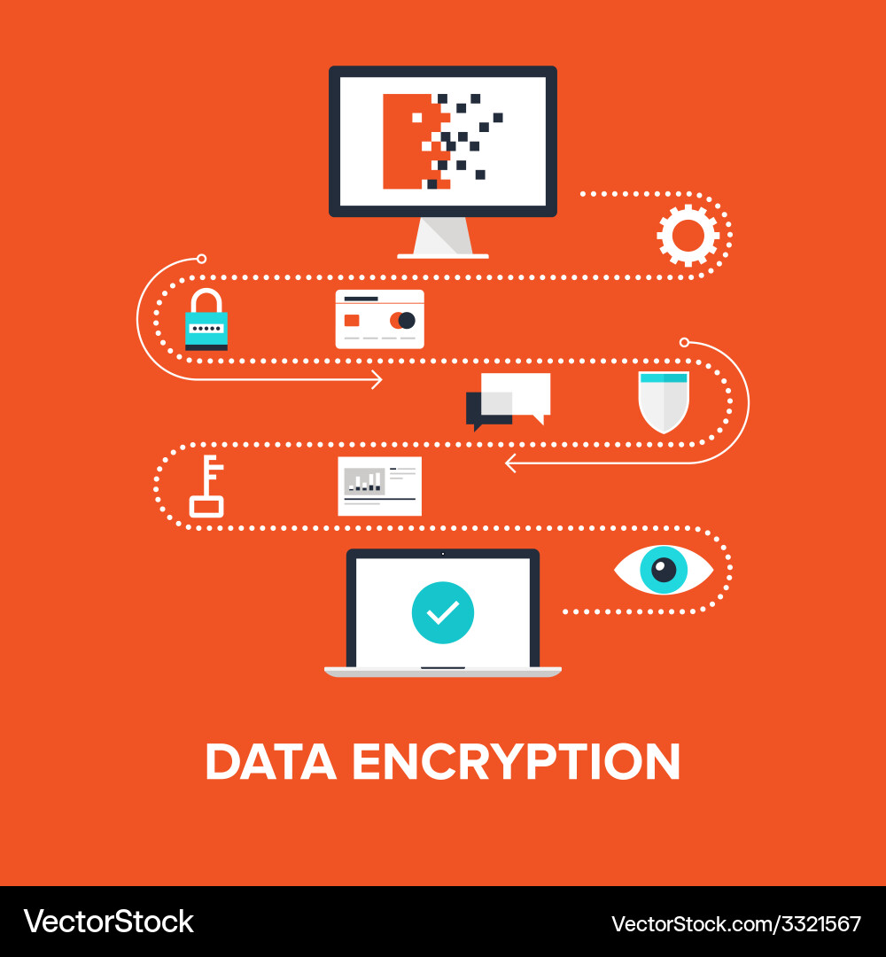 Data Security & Encryption Vector Image