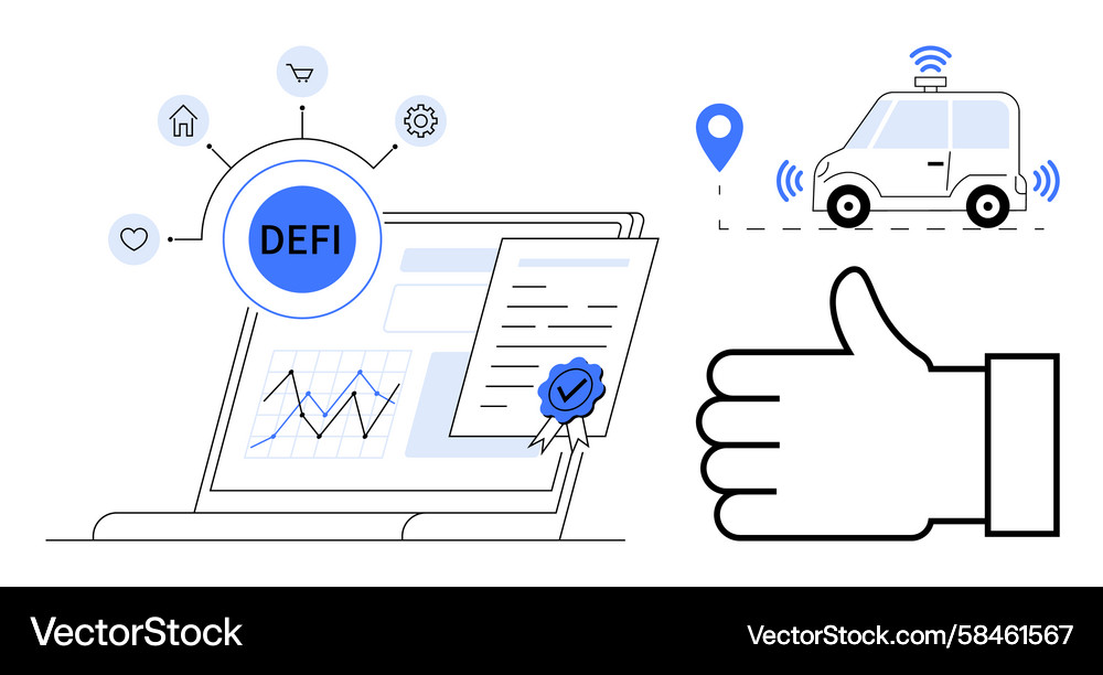 DeFi Analytics & Trust Vector Image