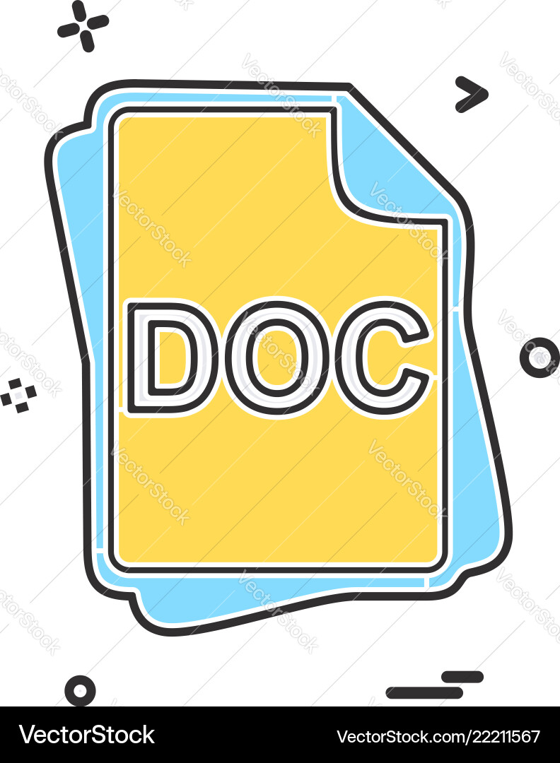 Doc file type icon design Vector Image