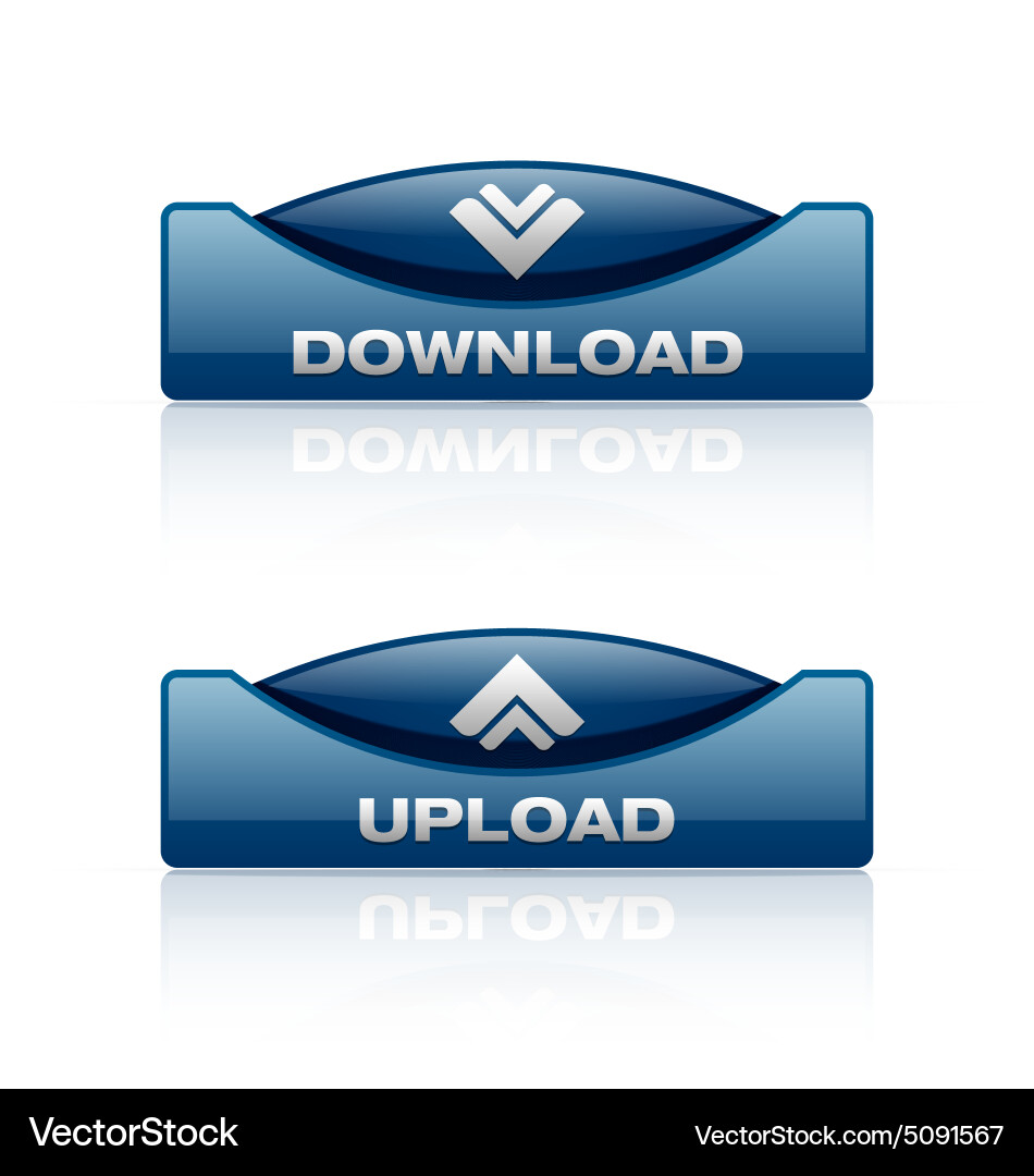 Download & Upload Buttons vector image