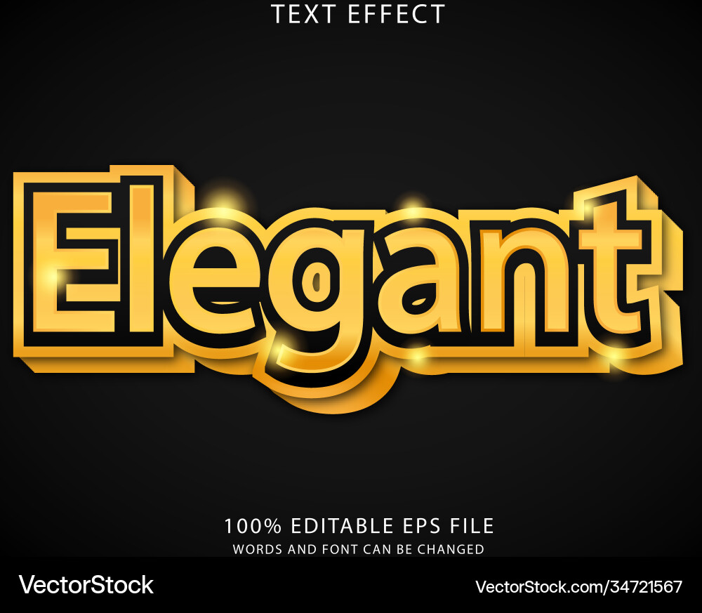 Elegant text effect and style Vector Image