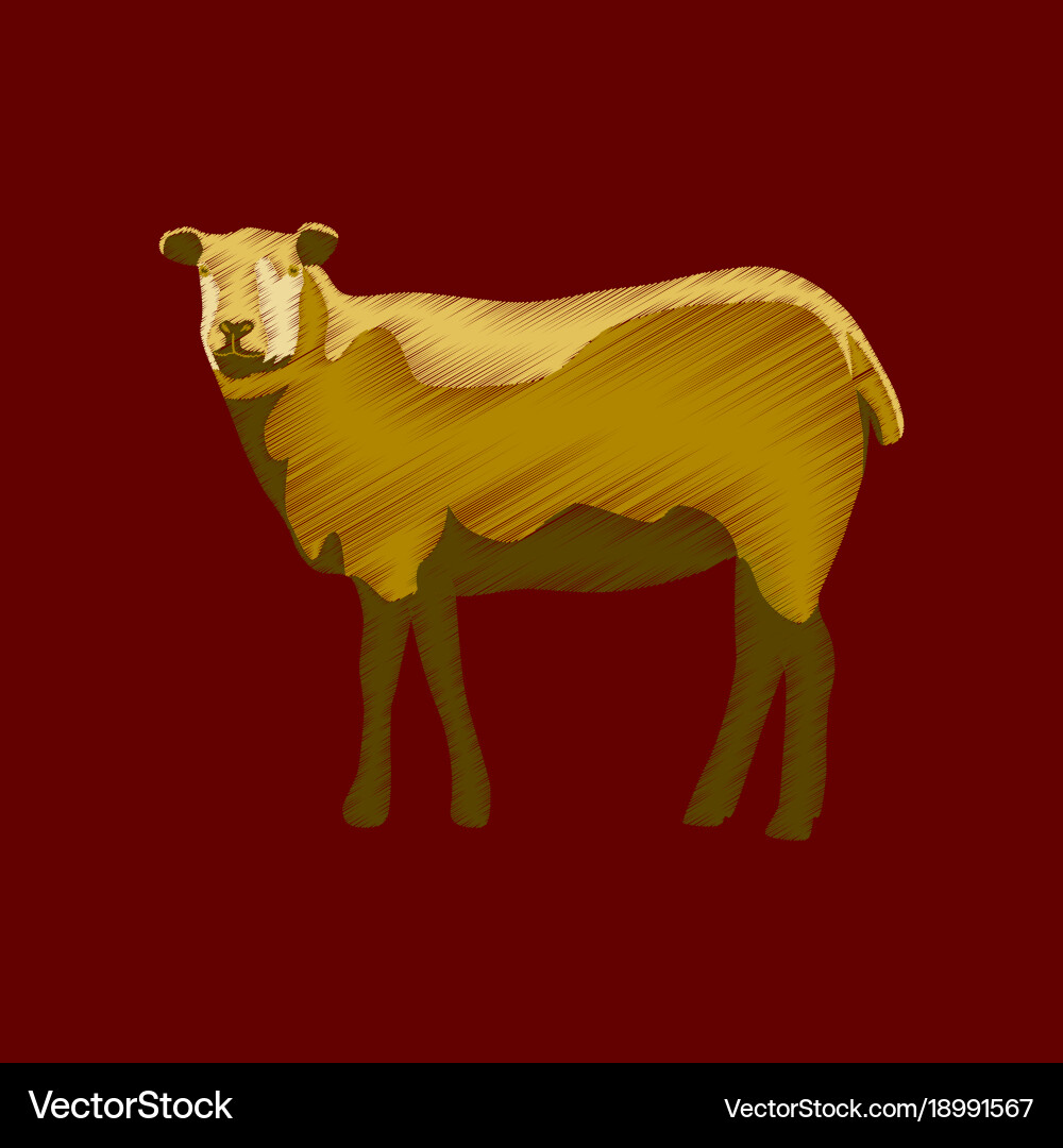 Flat shading style icon sheep Vector Image
