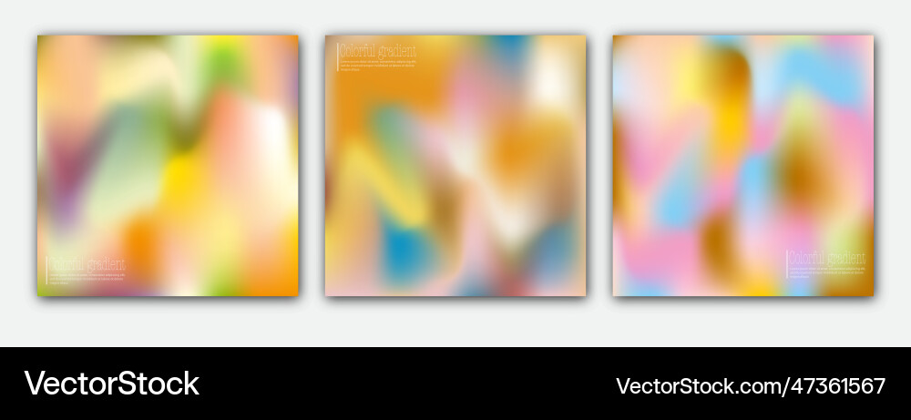 Gradient background color blur a set of templates Gradient background color blur a set of templates vector image