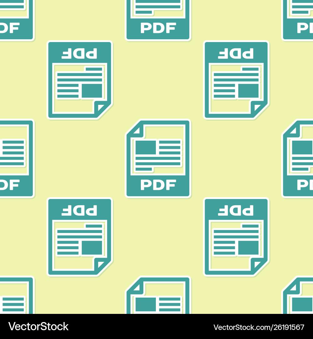 Green pdf file document icon download button vector image