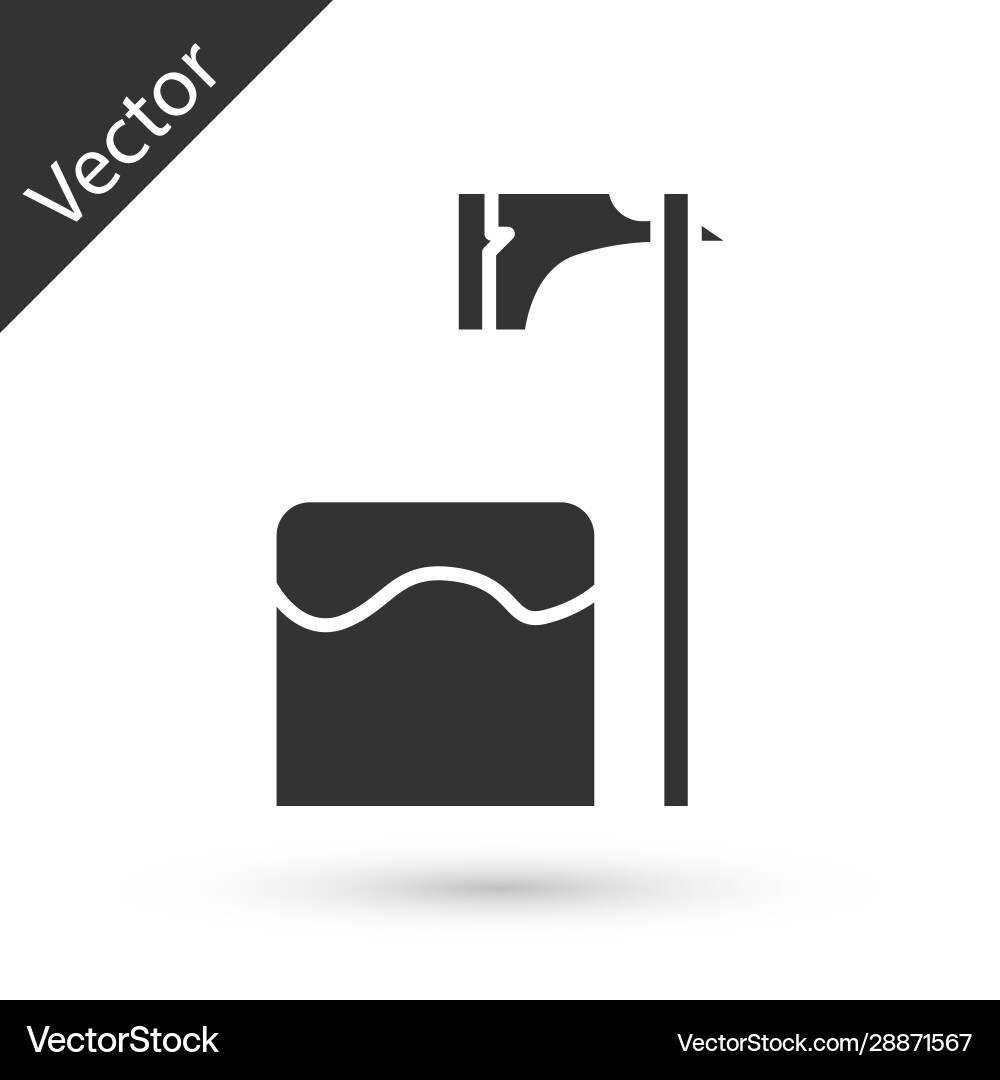 Grey executioner axe in tree block icon isolated Grey executioner axe in tree block icon isolated Vector Image
