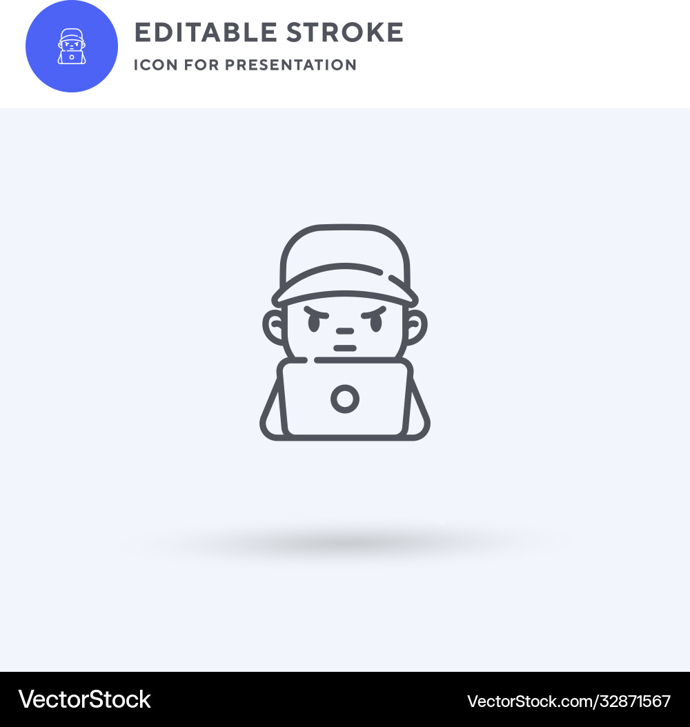 Hacker icon filled flat sign solid Vector Image